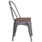 Flash Furniture Lincoln 4 Pack Silver Antique Finish with Clear Coat Metal Stackable Chair with Wood Seat 4-XU-DG-TP001-WD-GG - alternate 8